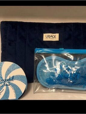 Uriage Women’s Blue Cooling Eye Mask with Navy Travel Pouch